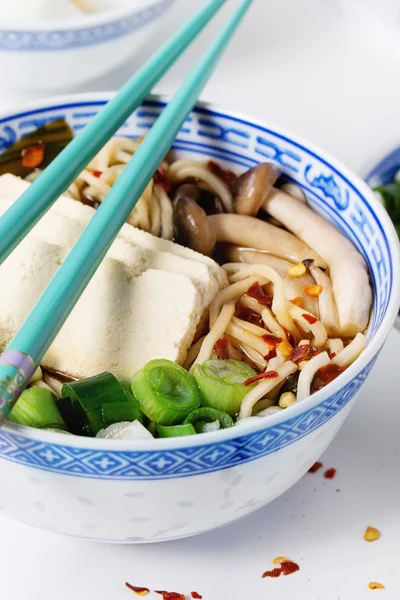 Asian soup ramen with feta cheese — Stock Image Asian soup ramen with feta cheese Stock Photo