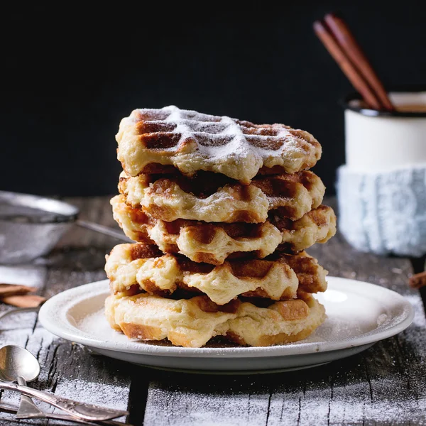 Fresh Belgian waffles — Stock Photo, Image