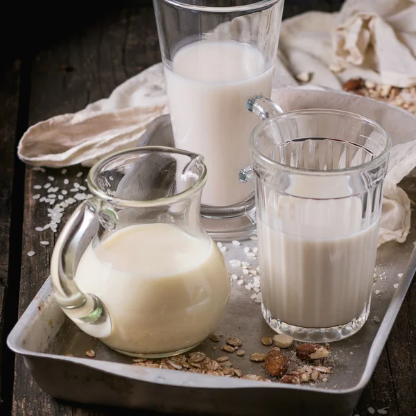Conjunto de leite não lácteo — Fotografia de Stock