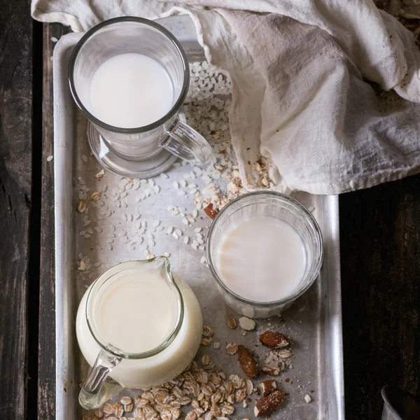 Set of non-dairy milk — Stock Photo, Image