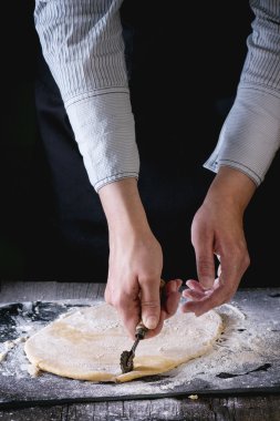 Rolled out dough for pasta