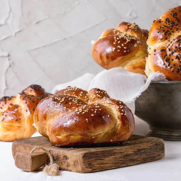 라운드 Challah 빵 — 스톡 사진