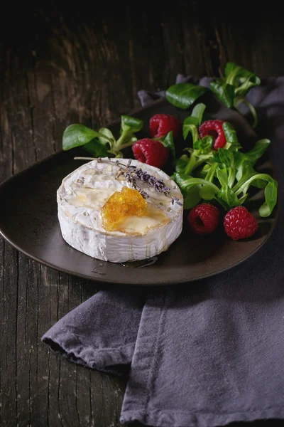 Κατσικίσιο τυρί με το μέλι και τα σμέουρα — Φωτογραφία Αρχείου