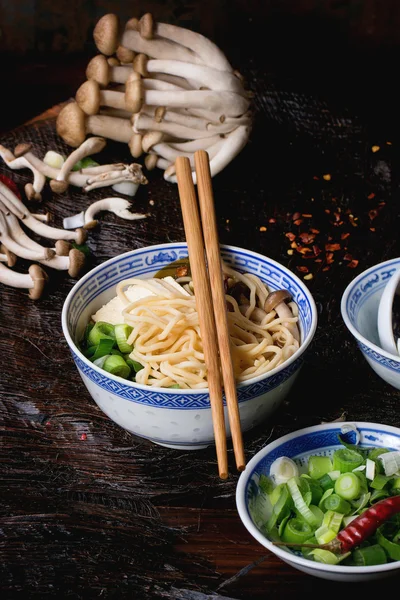 Asian soup ramen with feta cheese — Stock Image Asian soup ramen with feta cheese Stock Image