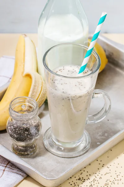 Melk Banaan smoothie — Stockfoto