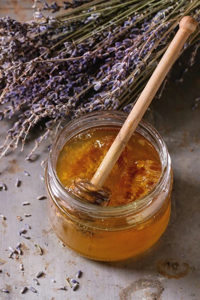 Honey and lavande — Stock Photo, Image