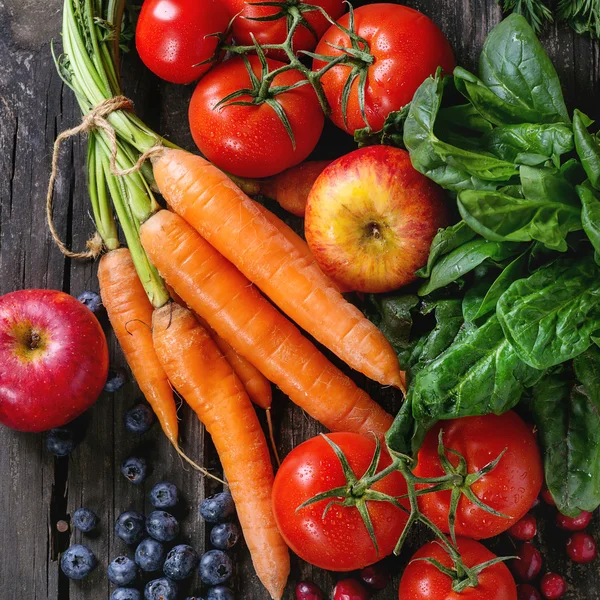 Mix of fruits, vegetables and berries Stock Photo by ©NatashaBreen 91543834