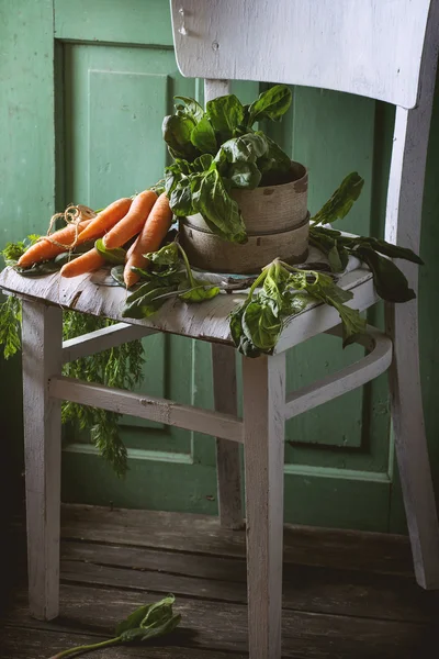 Spinach and carrots — ストック写真