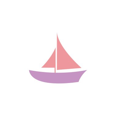 Tekne Clipart Vektör Tasarımı izole edildi