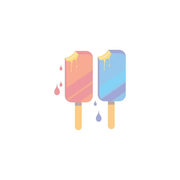 Ice Cream Summer Icon Clipart Vector Ontwerp — Stockvector