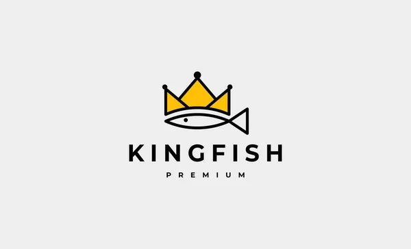 King Fish Logo Σχεδιασμός Διάνυσμα Εικονογράφηση Διάνυσμα Αρχείου