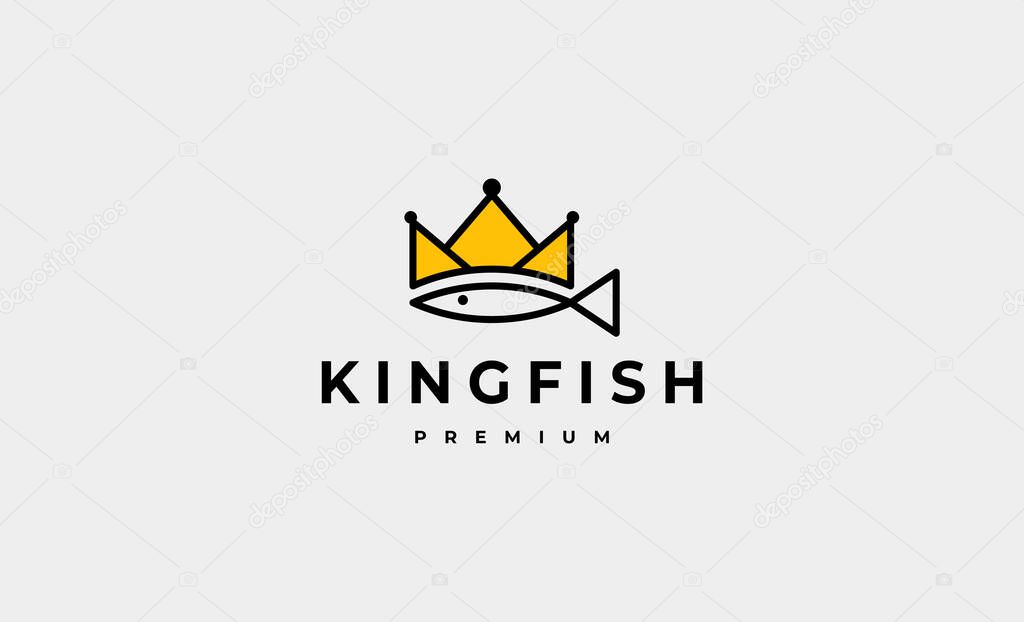 King Fish Logo Design Vector Illustration