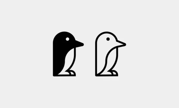 Simple Pingouin Clipart Icône Vectoriel Design Illustration — Image vectorielle