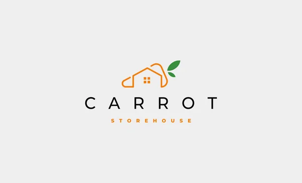 Carrot House Logo Design Vector Pictogram Illustratie — Stockvector