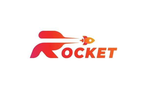 Rocket Launch Type Logo Vector Design Illustration — Stock Vector