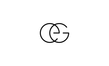 GE EG logosu Monogram Tasarım Vektörü illüstrasyonu