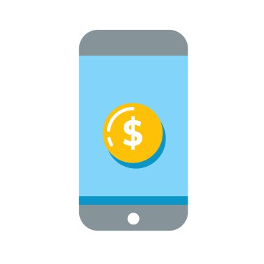 akıllı telefon para fatura nakit vektör simgesi