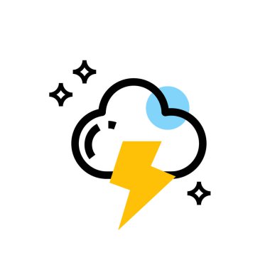 bulut ve gök gürültüsü vektör tasarımı