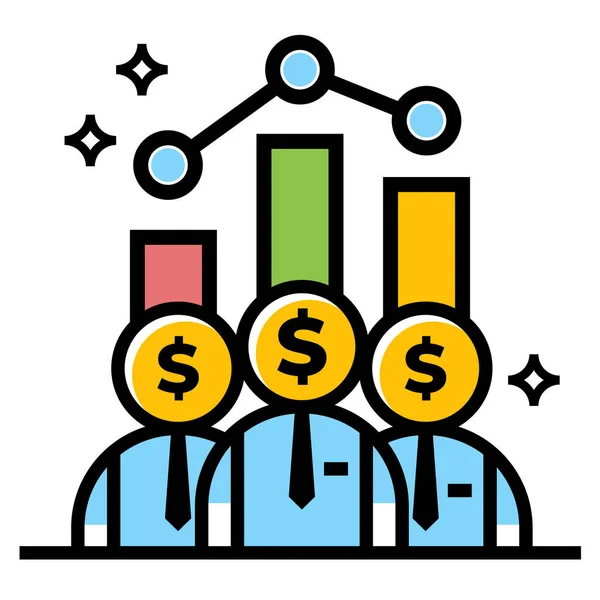 企业团队工作美元矢量图标设计 — 图库矢量图片
