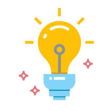 ampul ikonu vektör tasarımı çizimi