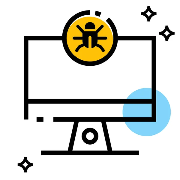 Computer Bug Pictogram Vector Ontwerp Illustratie — Stockvector