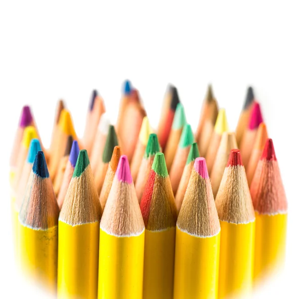 Lápices de colores con fondo blanco — Foto de Stock