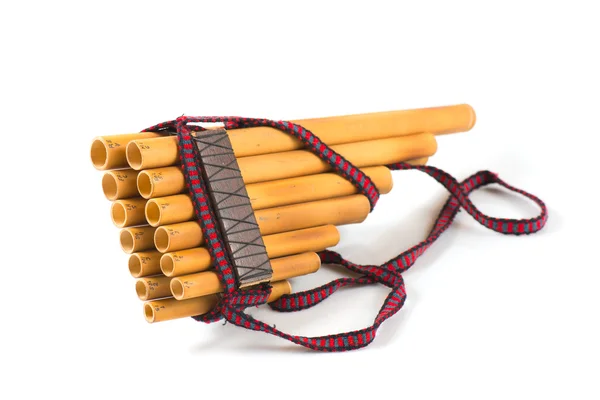 Pan flute on a white background — Stock Photo, Image