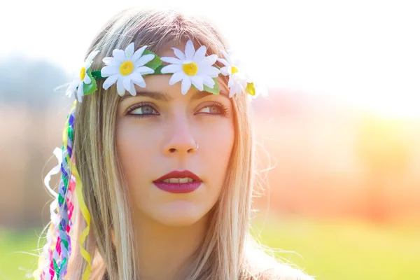 Retrato de chica hippie — Foto de Stock