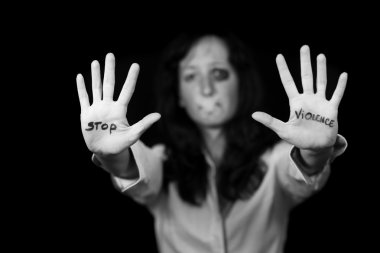 Stop violence against women. clipart
