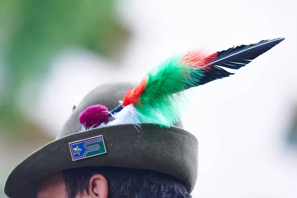 Dettaglio Cappello Alpino Militare Montagna Italiano — Foto Stock