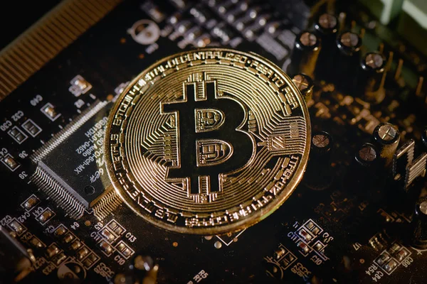 Munten Van Bitcoin Cryptovaluta Digital Gemaakt Door Anoniem — Stockfoto