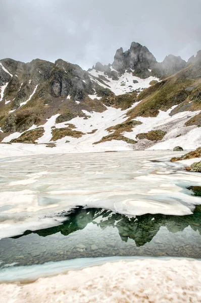 Ponteranica See Auf Den Orobie Alpen Bis Zum Tauwetter — Stockfoto