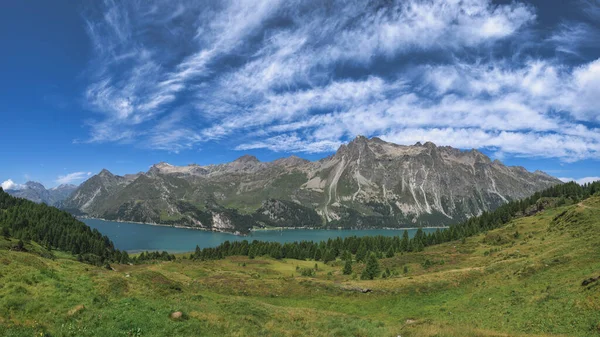 Landschaft Des Engadins Auf Den Schweizer Alpen — Stockfoto