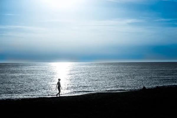 Joggen am Strand — Stockfoto