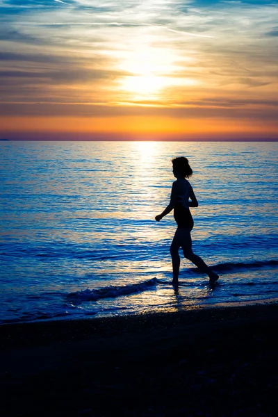 Jogging on the Beach — Stock Photo, Image