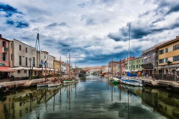 El canal portuario - Cesenatico - Italia — Foto de Stock