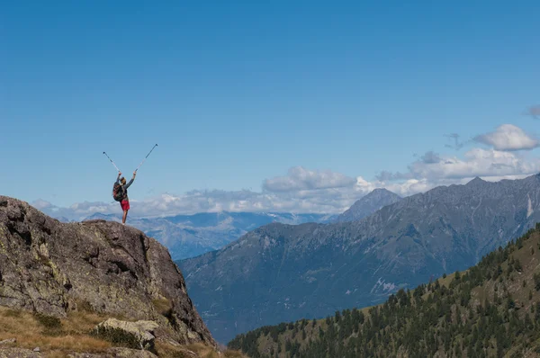 Trekking in de bergen — Stockfoto