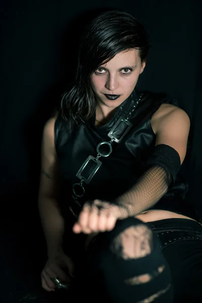 Dark goth girl — Stock Photo, Image