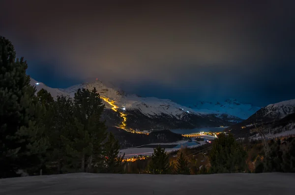 Esquí nocturno — Foto de Stock