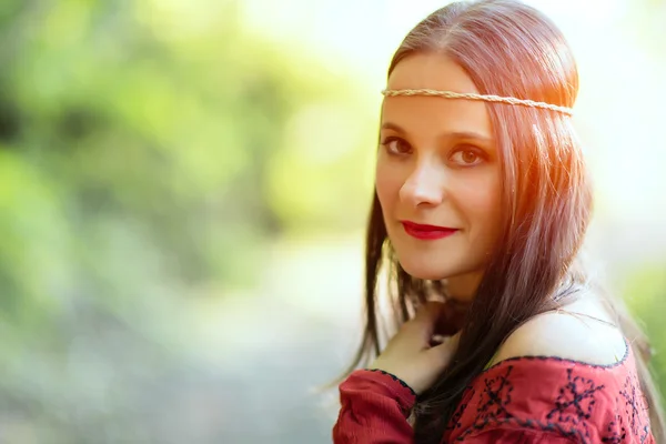 Portrait of hippie girl — Stock Photo, Image