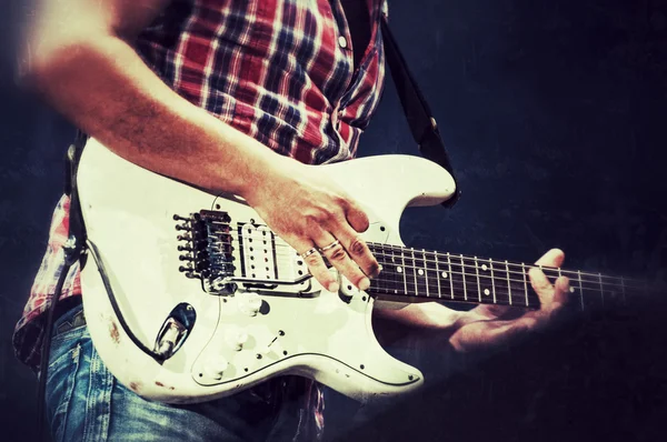 Rock guitarrista estilo vintage fotografía — Foto de Stock