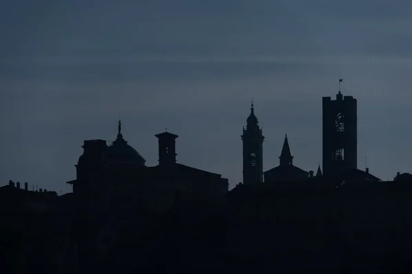 Silhouette of Bergamo high — Stock Photo, Image