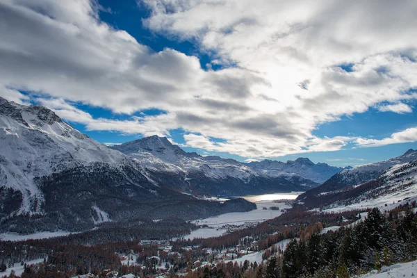 Vista del valle Engadine Suiza — Foto de Stock
