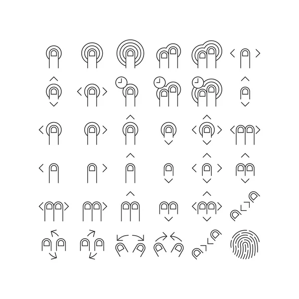 Uygulama ve Web sitesi için jest simgeleri anahat