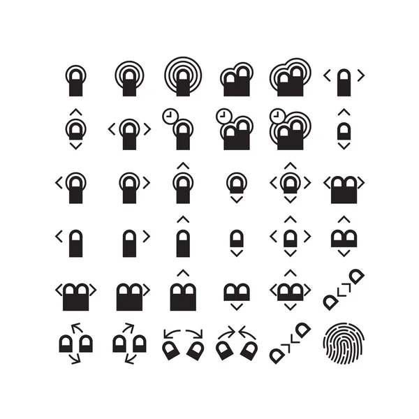 Uygulama ve Web sitesi için jest simgeleri anahat