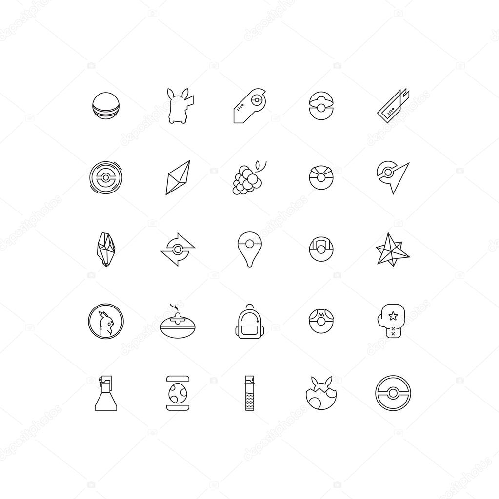 Pokemon Go Icons Retina For Your Website Vector Image By C Cavitas Vector Stock