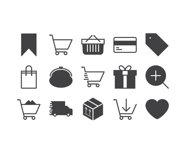 Set dünner mobiler Symbole für E-Commerce, Finanzen und Business — Stockvektor