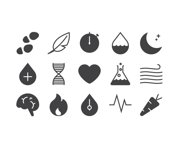 Conjunto de iconos móviles delgados para una salud inteligente — Vector de stock