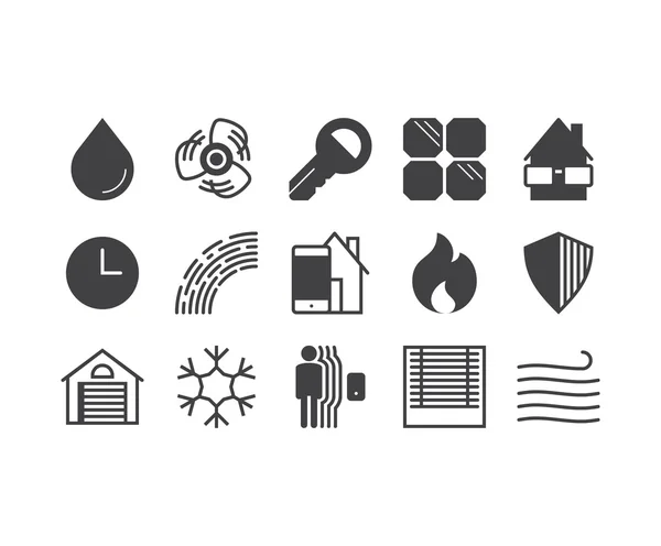 Smarthome, evi kontrol ve otomasyon için ince mobil simgeler kümesi