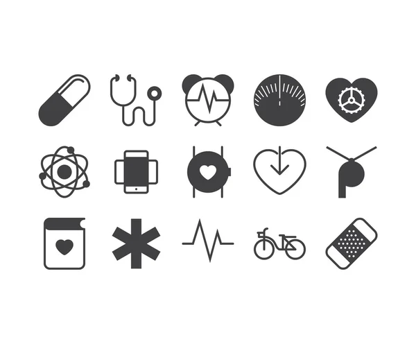 Set dünner mobiler Symbole für intelligente Gesundheit lizenzfreie Stockillustrationen